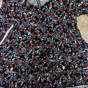 American Eagle Outfitters Floral Blouse - Black and Blue
